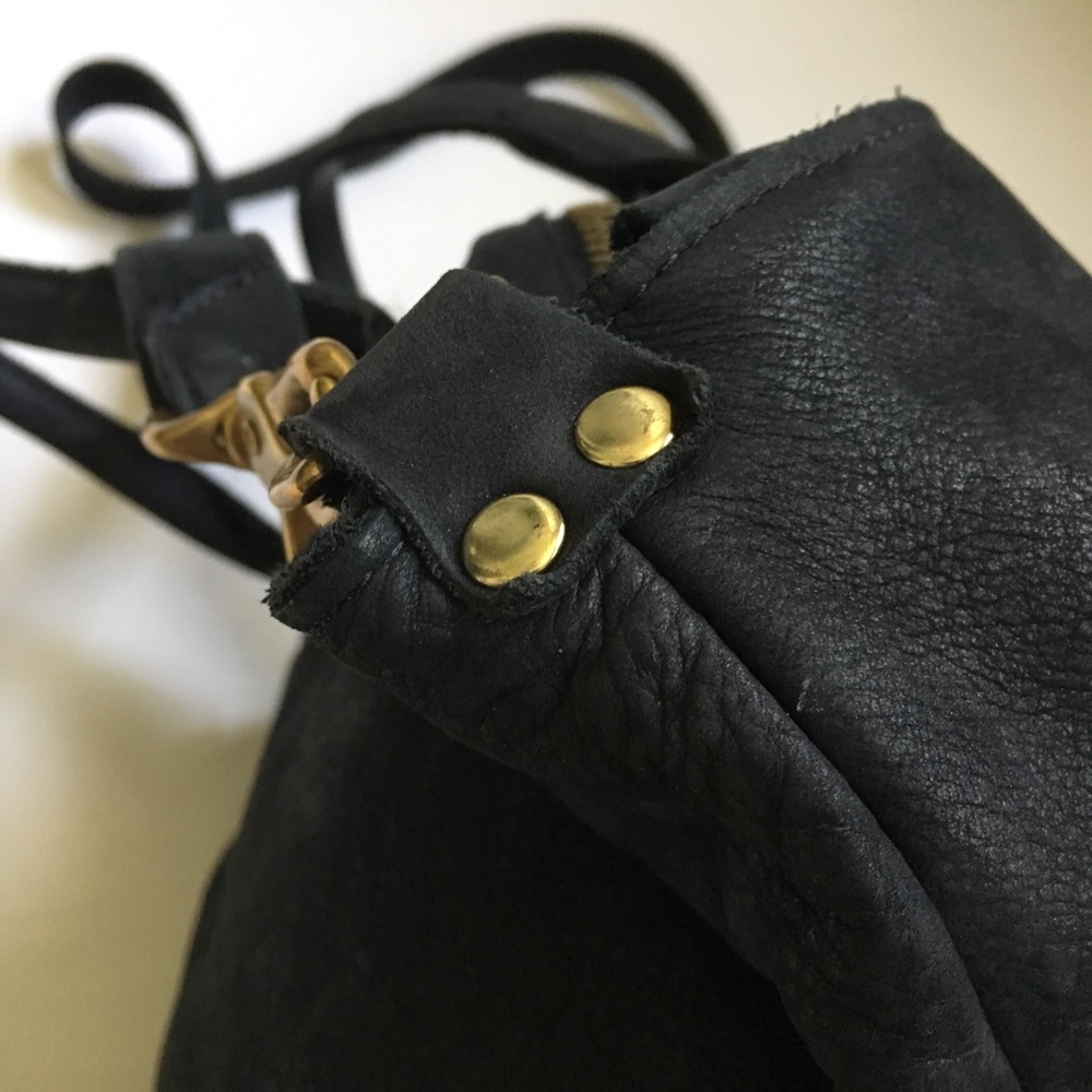 Clare V. Black Suede Leather Crossbody Satchel Bag - Picture 6 of 15
